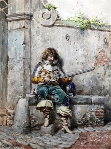 Toile murale abstraite soldat fusil mèche pour habiller un grand mur vide de salon 60x90cm