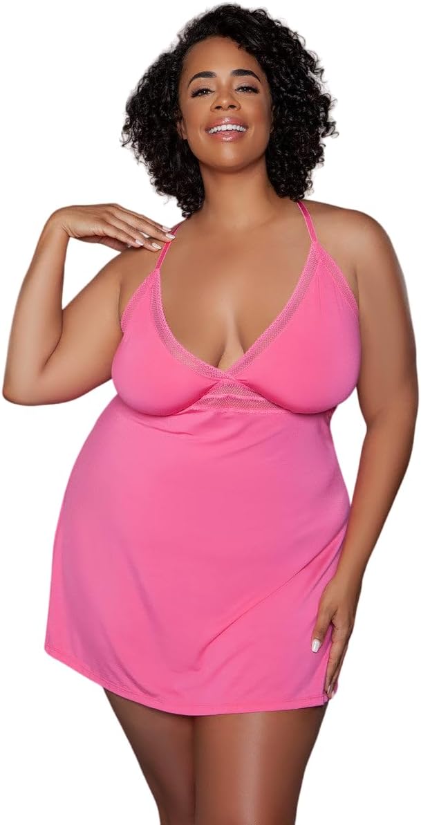 Be Wicked Womens Hailee Plus Babydoll, 1X, Coral