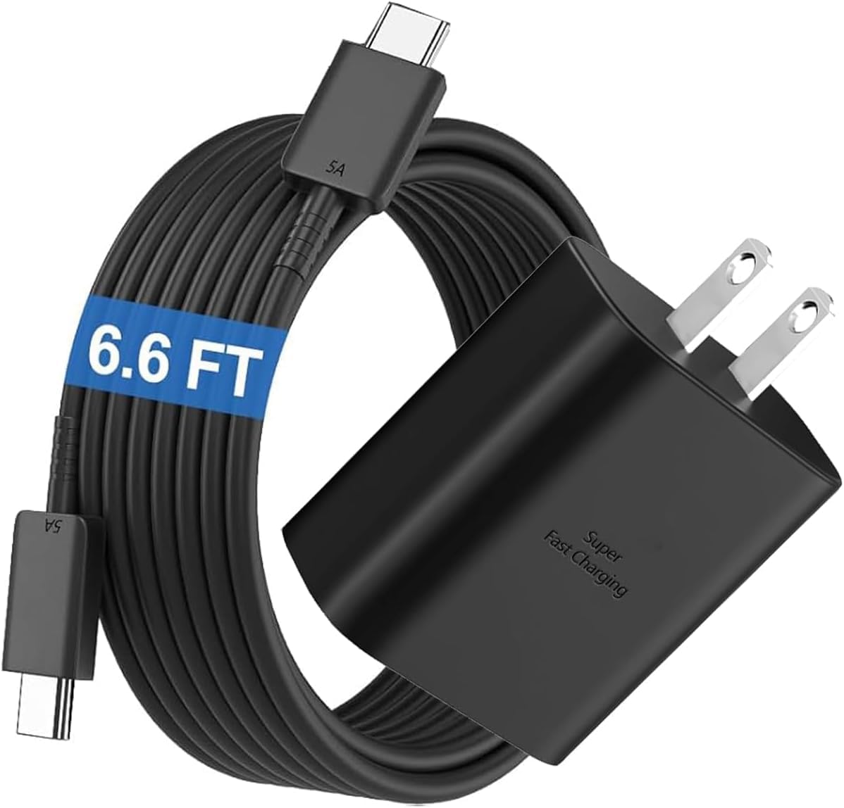 Cargador súper rápido de 45 W para Samsung Galaxy Tab A11/A11+/S11 Ultra/S11/S10 FE | Bloque de carga S10 Lite/S10 FE+ con cable de carga tipo C de 6.6 pies Cargador de alta velocidad Galaxy S10/S10+/S9 FE+/S9+/S8+