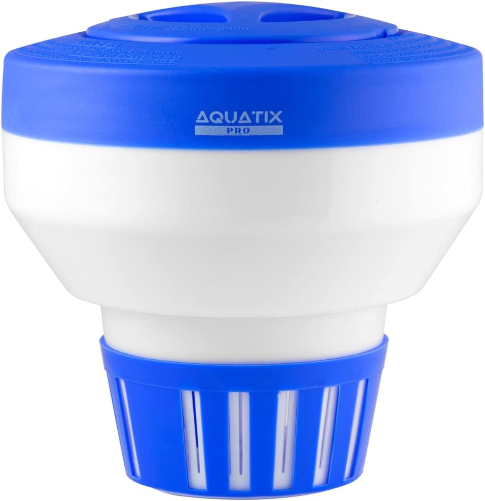 Amazon.co.jp Aquatix Pro プール塩素フローターディスペンサー 13インチのタブレット用 大型&丈夫なフローティングディスペンサー スパ/ホットタブ/地中/地上/小型