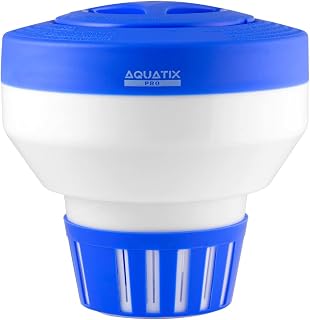 Aquatix Pro Pool Chemical Dispenser Offers Strong Floating Chlorine Dispenser for Indoor & Outdoor Swimming Pools, Up to 3" Bromine Tablet Holder, Also Usable as a Spa Chemical Dispenser (Large)