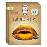 BIOBOTOX Goldene Lippenmaske mit Mikrokristallen | Lippenpflege mit sofortiger Aufpolsterung, Anhebung, Hydratisierung & Faltenglättung | SNAP-8 Peptid & Acmella Oleracea | Made in Italy | 05 Stk.