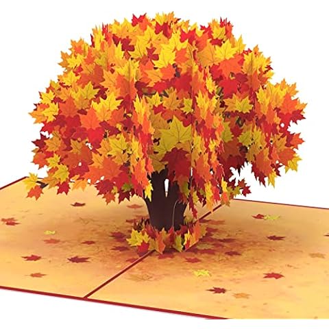 papercrush® Pop-Up Card Maple Tree [NEW!] - Autumn 3D Birthday Card for Girlfriend, Wife or Mother, Get Well Well Card - Popup Greeting Card for Autumn Birthday for Women & Men Cover