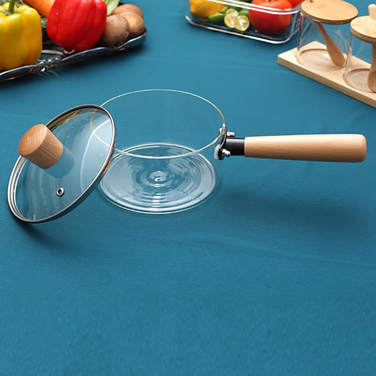 Avastro 1.6L Glass Pot Single Handle Borosilicate Transparent Cooking Pot Lid Milk Noodles Soup Saucepan Kitchen Gadgets Stove Top Bowl Noodles Serving Cooking Pots Pack of 1 3