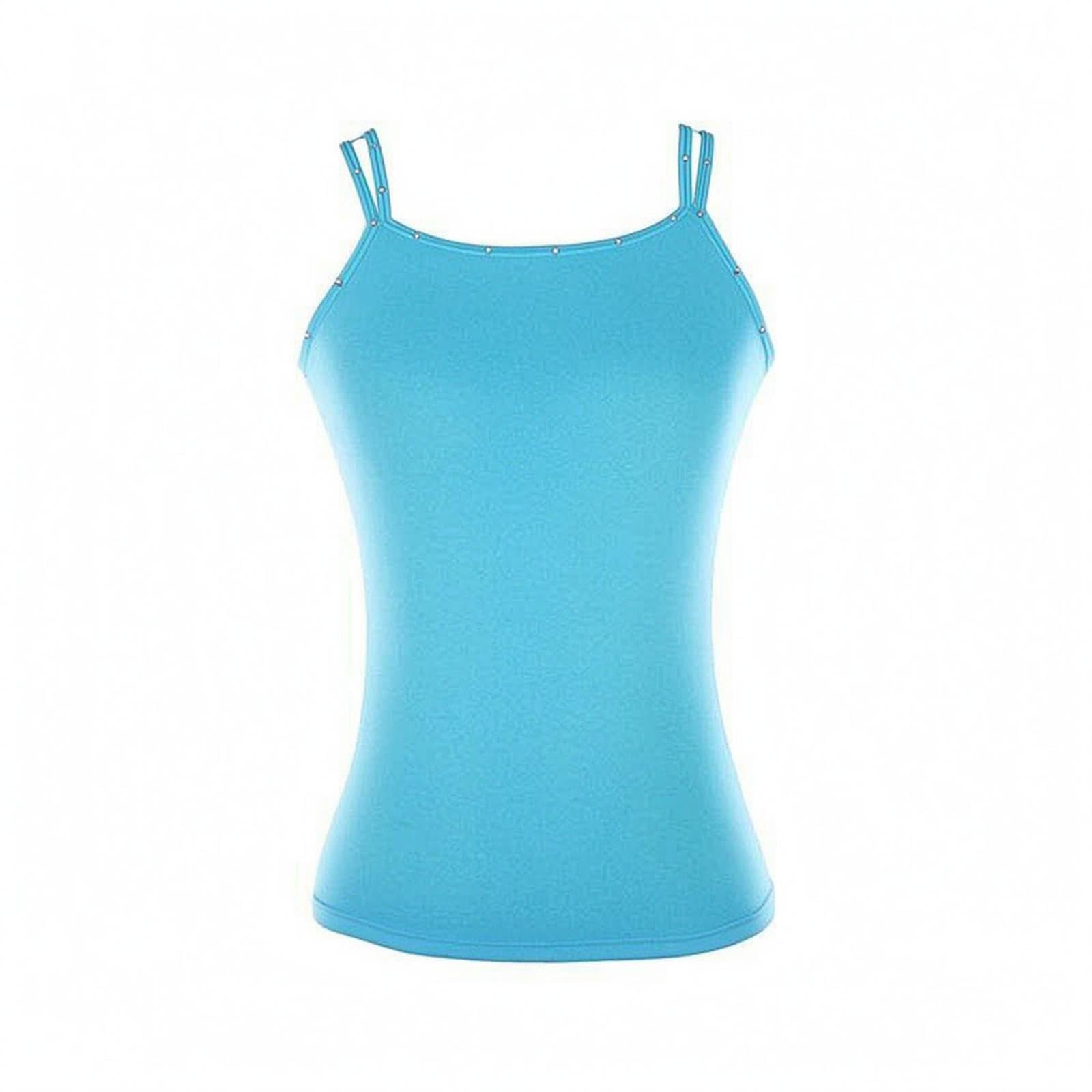 Skating Training Vest Form-Fitting Figure Skating Vest Thin Straps Sleeveless Training Top Sky Blue Xs | Dresses | Ice Skating | Winter Sports-image-42