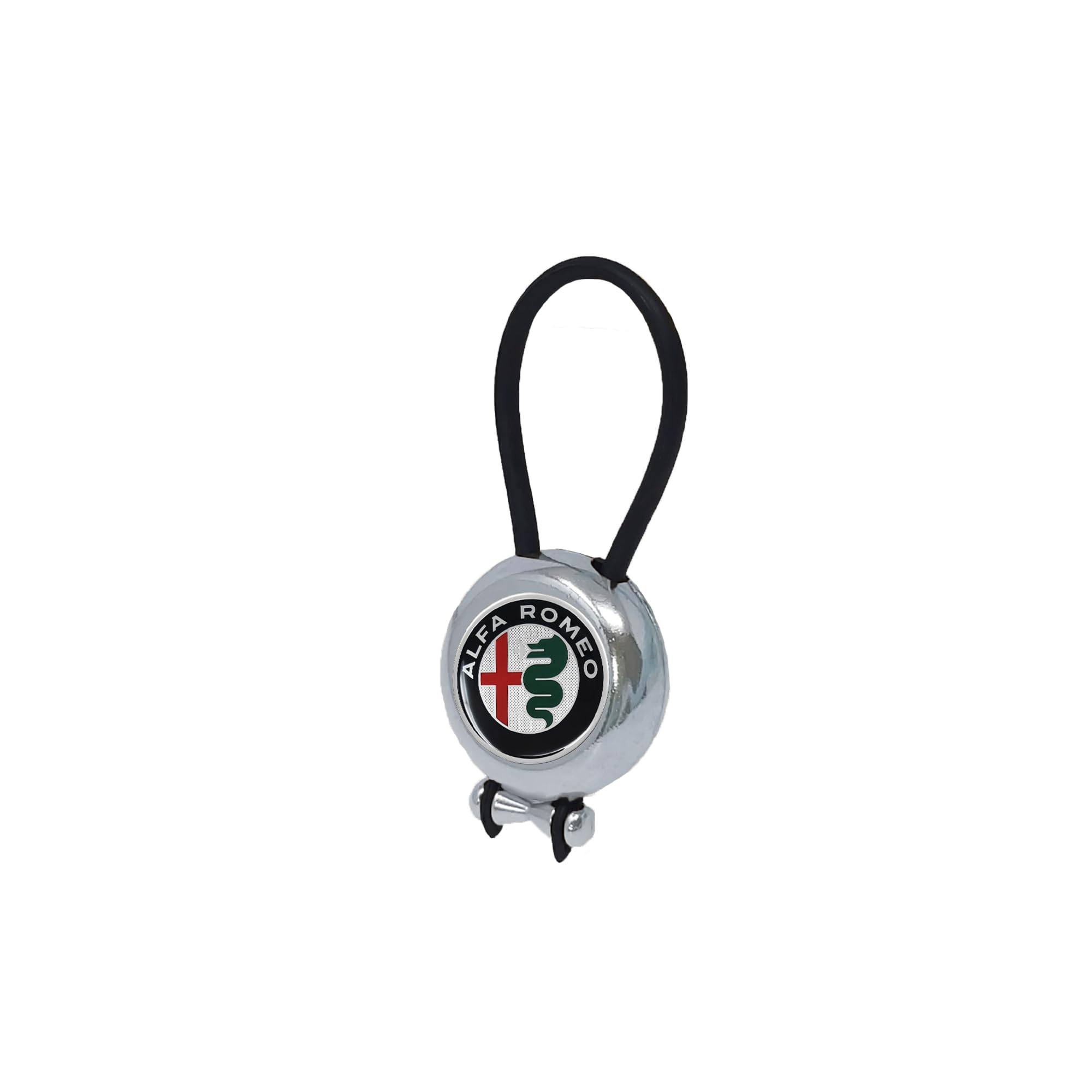 Brelok do kluczy Alfa Romeo, pierścionek z logo, kolor 4 x 3,2 cm