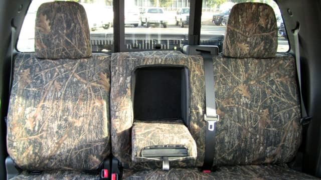 Durafit Seat Covers, Compatible con 2010 F150 Lariat, Platino, King Ranch trasero 6040 Asiento dividido con reposabrazos integrado en sarga gris X7