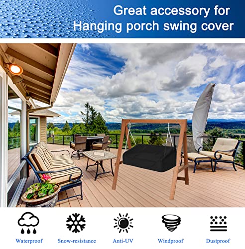 Schleuder Porch Swing Cover, Hanging Porch Swing Cover Waterproof, Outdoor Hanging Swing Cover, Cover For Porch Hanging Swing - Black (61 * 28 * 28/20Inch) #TOP5