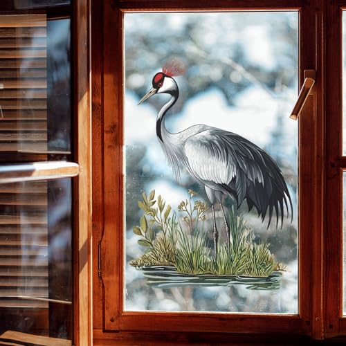 Vinilo decorativo Achang Grulla Corona Roja acuarela miniatura 4