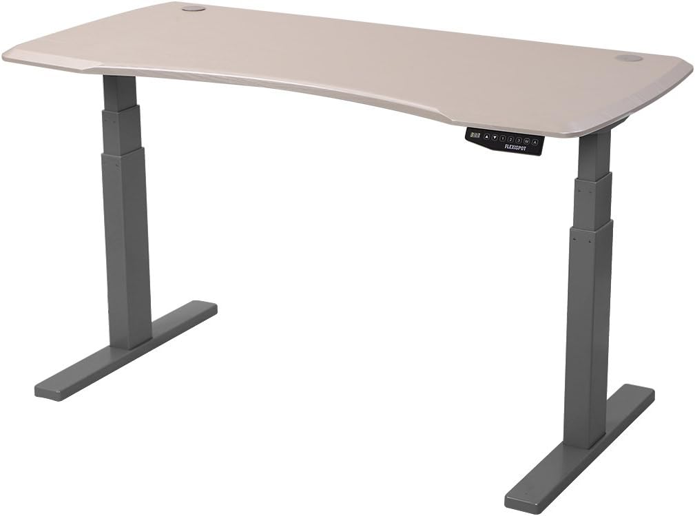 FLEXISPOT E4SC 55" W Electric Height Adjustable Standing Desk Heavy Duty Steel