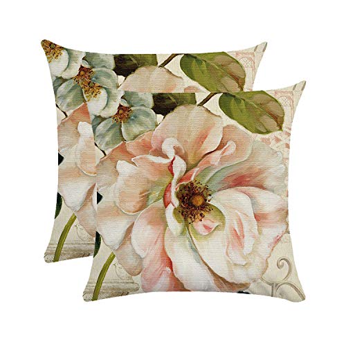 Bubunix 2 Piezas Funda de Almohada cojín de Lino 45 X 45 cm Cover