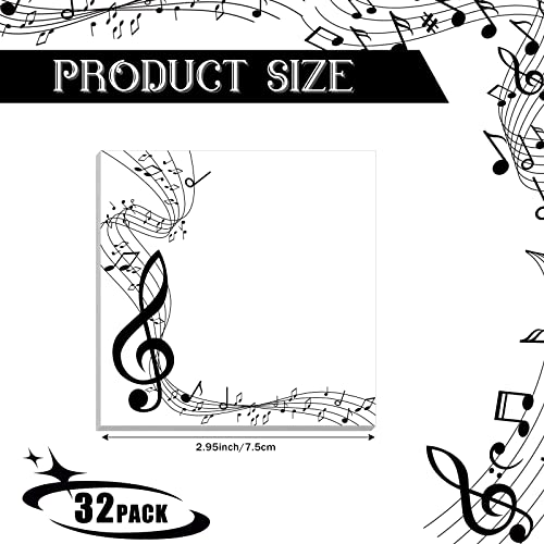 3 X 3 Inch Music Themed Sticky Notes Funny Sticky Note Pads Fun Sticky Notes Gift For Music Teacher Appreciation Musical Notes Message Reminder Pads For Office School Supplies (32 Pack) #TOP1