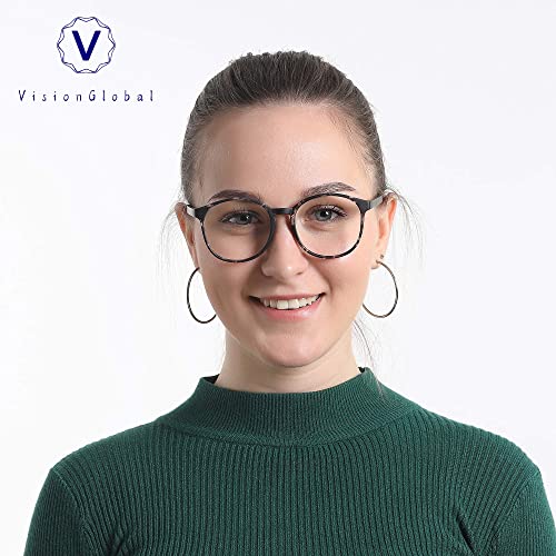 Image of VisionGlobal 6 Pairs Blue Light Blocking Glasses /Reading Glasses for Women /Men, Fashion Eyewear Frame