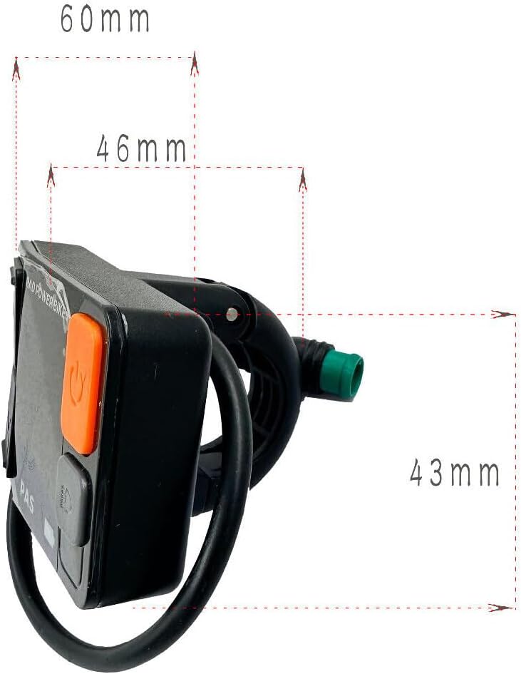 Rad Power LCD Display Meter 48V Ebike Speed Control Screen Panel with Waterproof 5-pin Male Connector