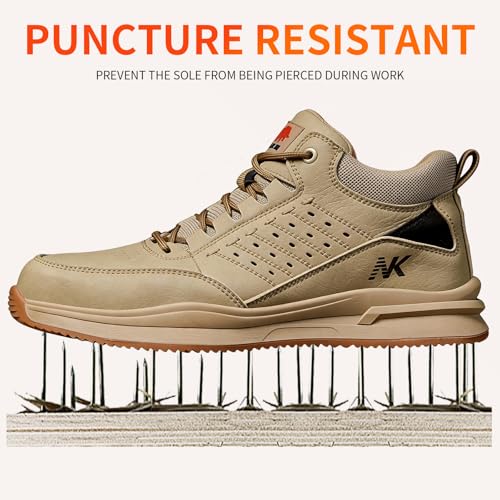 Image of Steel Toe Shoes for Men Work Shoes Men Steel Toe Shoe for Construction Breathable Anti Smash Sneakers for Warehouse Lightweight Safety Unbreakable Sneakers for Industrial