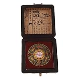 3 pulgadas Fengshui Compass Luo Pan Fengshui Herramienta Profesional Geomántico Tres Combinado con Caja De Madera Collectables Home Decor