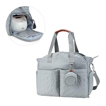 Breast Pump Bag - Baby Diaper Tote Bag with Laptop Sleeve and Insulation Pocket, Fit Most Breast Pumps Like Medela, Spectra S1,S2 Blue