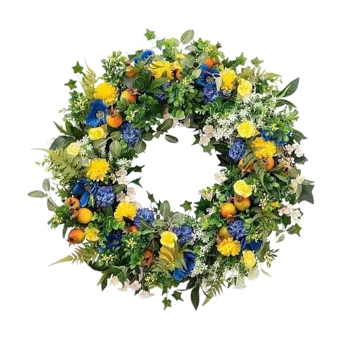Couronne de fleurs 45cm extérieure pour décoration printanière