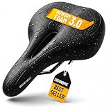 Superficie impermeable: hecho de material resistente al agua, este sillín de bicicleta mantiene la humedad alejada. Ideal para aventuras en bicicleta de montaña, sin importar el clima.