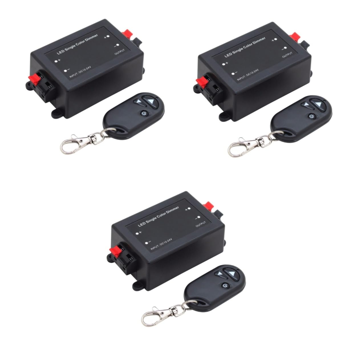 UKCOCO Controlador de Atenuación de Luz Led de 3 Piezas 12 V- V con Atenuación Digital Remota para Ajuste de Brillo Control Remoto de 3 Botones
