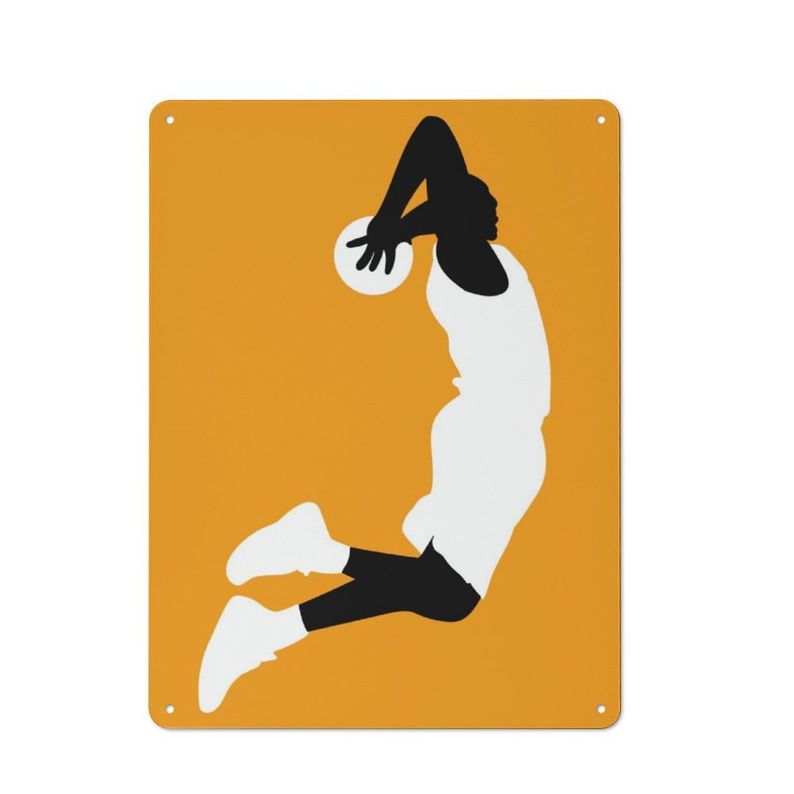 Junmoney Minimalist Basketball 40X30cm Retro Metal Sign With For Café Or Restaurant, For Collectors Decorating Cafés And Restaurants