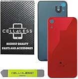 CELL4LESS Back Glass Compatible with iPhone XR Replacement Battery Door Cover w/Adhesive & Removal Tool (Red)