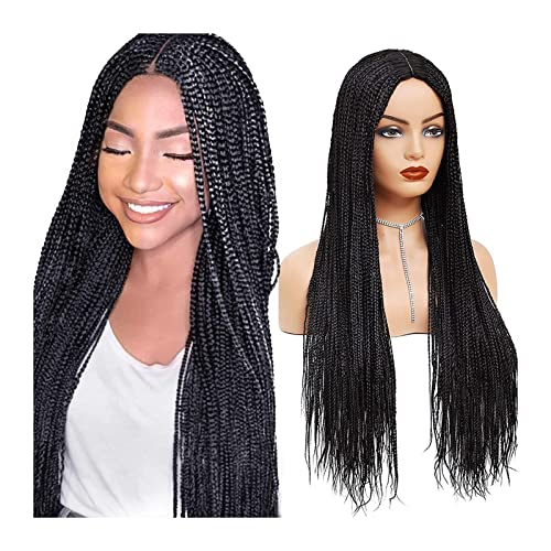 Perruque tressée box braids longue sans noeud pour femme noire