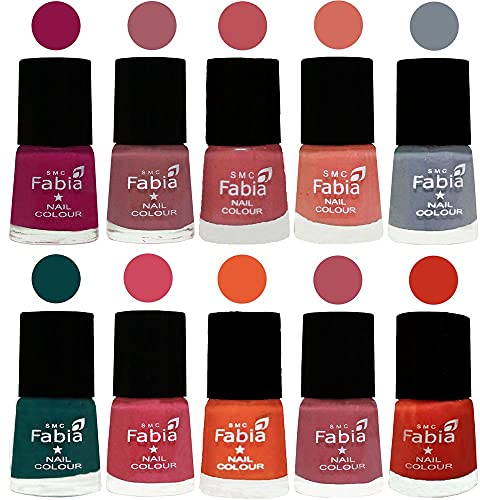 Image of ALL IN ONE (PACK OF 10), Long Lasting Glossy Nail Polish, 6 ml Each, All Vibrant Colours,01962