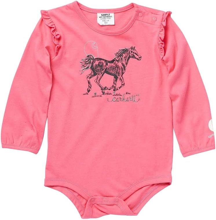Carhartt baby-girls Knit Long Sleeve Henleyneck Bodysuit