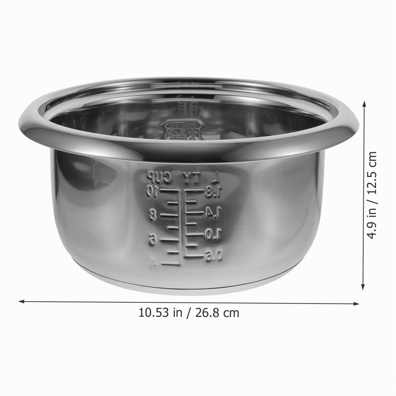 UPKOCH Cuiseur À Riz En Acier Inoxydable 304 Cuve Inox Cuiseur Riz 4 L Pot Intérieur De Rechange Pour Accessoires Chauffage Uniforme 26.80 X 26.80 X 12.50 Cm