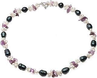 Boda de moda Collar de perlas naturales de agua dulce Mujeres Collares de perlas negras Collar Joyería de moda cumplir