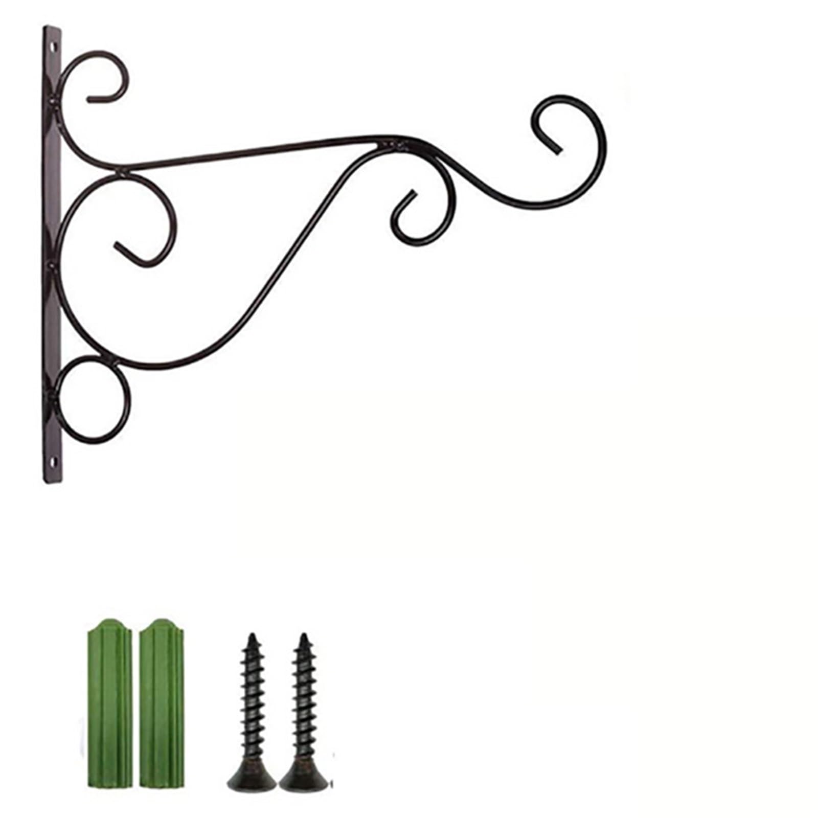 RGOEMHJ Outdoor Hanging Plant Stand 2pcs Flower Pot Hook Wall Planter Hanger Rustic Iron Hooks Flowerpot with Screws for Planter Flower(1pcs Black)