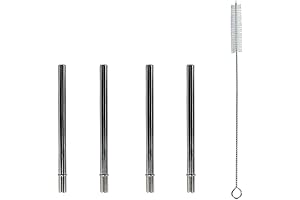 Extra Short 5" Safer Stainless Steel Straws for 12oz Thermos Funtainer, Cocktails,...