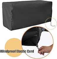 Vista 4 de Cubierta para caja de cubierta impermeable resistente al agua, cubierta otomana para patio, protección para todo tipo de clima, cubierta rectangular