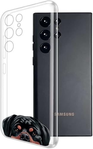Miniatura 2 de FINCIBO Funda protectora de silicona TPU transparente transparente de gel suave compatible con Samsung Galaxy S22 Ultra de 6.8 pulgadas 2022 - Perro