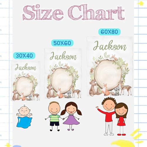 Image of Personalized Baby Blanket with Name - Customized Soft Flannel Blanket for Boys & Girls (50x60 Inches) - Ideal Gift for Baby Shower, Birthday, Christmas, Newborn