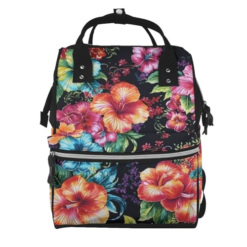 Sac à dos à langer fleur d'hibiscus pour les balades