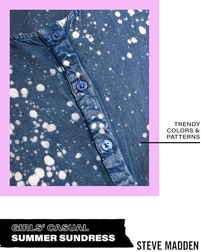 Steve Madden Girls' Dress - Short Sleeve Pull On Tunic Sundress for Girls - Casual Girls Fashion Dresses (4-12)4