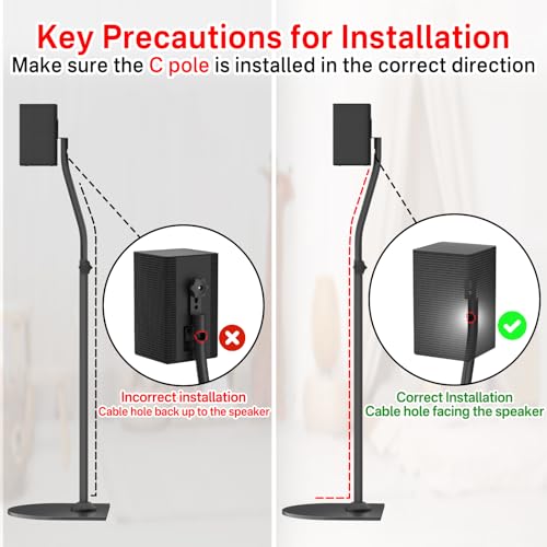 image for notiela Universal Surround Speaker Stands Pair of Height Extend 33