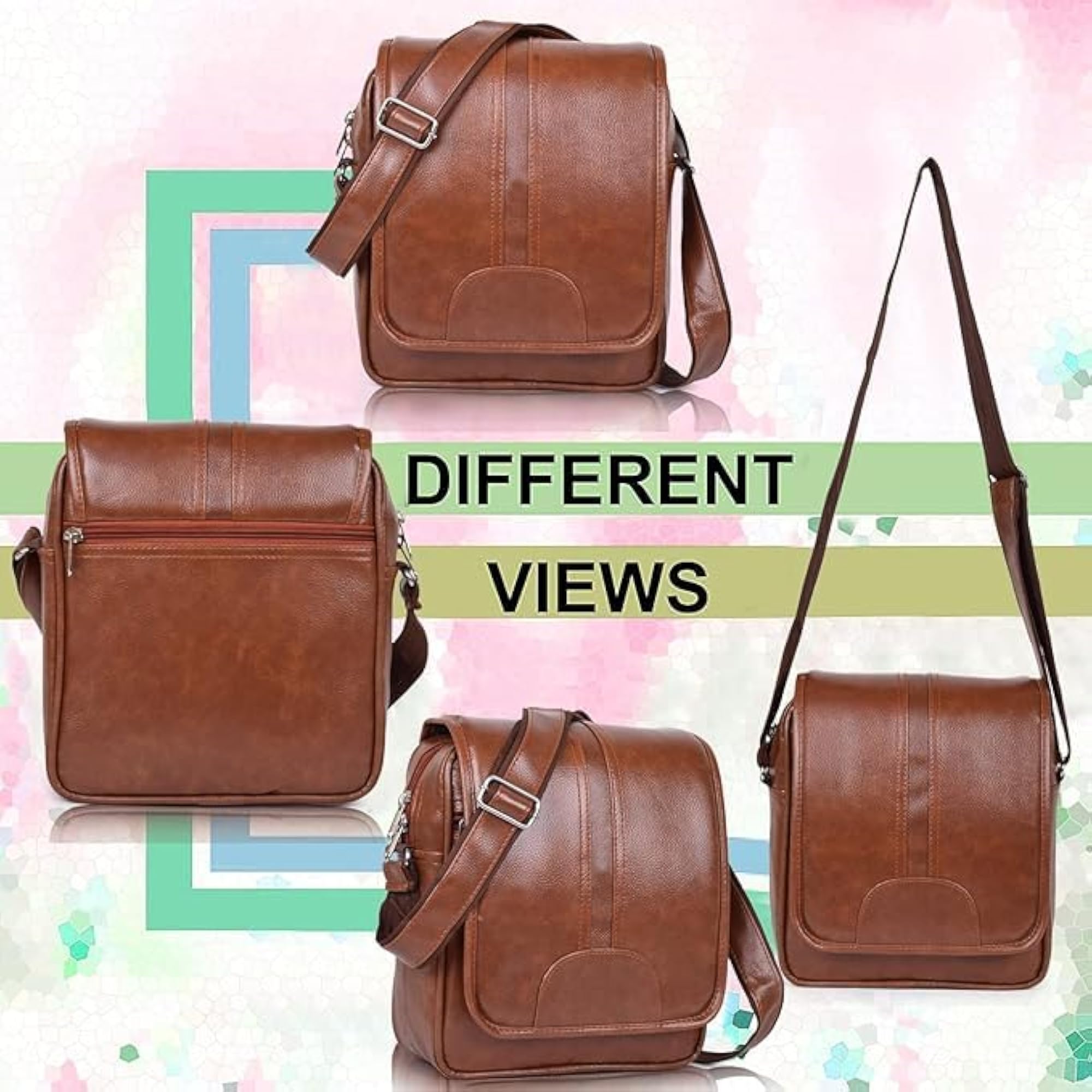 PU Leather Sling Bag, Stylish Cross Body Messenger Bag