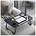 A3A ACADGQ Tavolino da Letto, Tavolo Laptop Pieghevole con 4 Interfaccia USB, Cassetto, Slot per Tazza, Staffa Pad, Adatto per Letto, Divano, Pavimento (60x40cm, Nero)