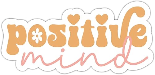 ZURRAM Adhesivo motivacional de la mente positiva, vinilo impermeable inspirador alentador adhesivo para laptop, botella de agua, álbum de recortes