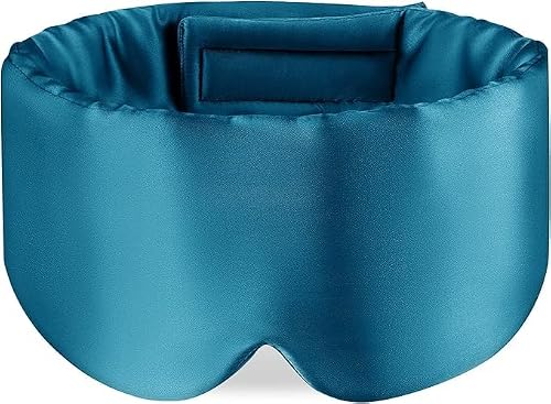 NovaCarta Masque de sommeil 100 % soie de mûrier avec bandeau réglable pour homme et femme, grand masque pour les yeux et le bandage pour les yeux, pour dormir, voyager et sieste en taille unique,