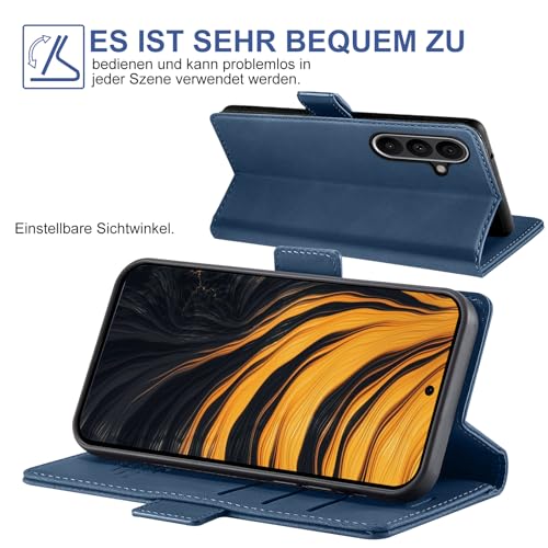 Protection Samsung Galaxy A37 5G étui rabat bleu clapet anti-espionnage