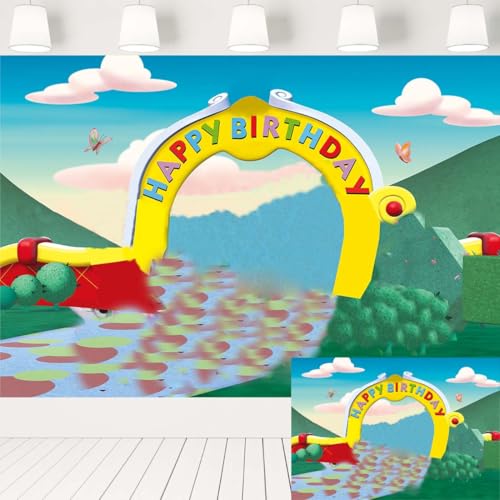 Michadf Mouse Cutehouse Backdrop Birthday Party Supplies Photo Background for Kids Birthday Party Cake Table Decoration Banner 5x3 ft 408