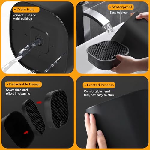 Ninonly Knife Block Without Knives 2 in 1 Universal Square Knife Holder for Kitchen with Scissors Slot Space Saving Detachable Kitchen Knife Storage - Thumbnail 4