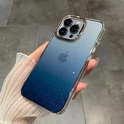 Coque iPhone 14 13 12 transparent dégradé pailleté silicone rigide PC
