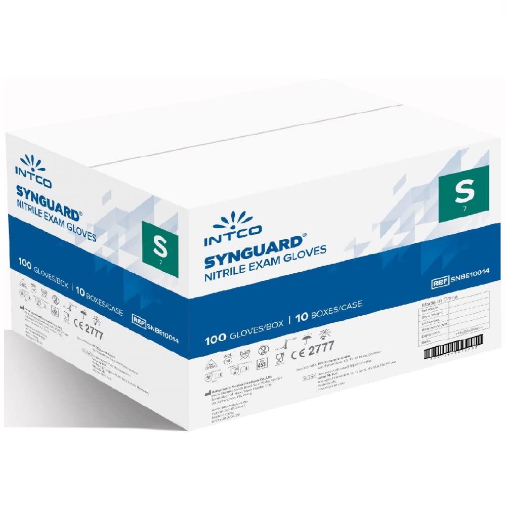 Mediawave Store - Pack 1000pz Guanti Monouso ITCO Synguard Nitrile Qualità Premium Uso Sanitario, Guanti Usa e Getta, Protezione, Senza Lattice, Senza Polvere, Anallergici, Resistenti (S)