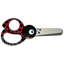 Fiskars Forbici per bambini a forma di coccinella, A partire da 4 anni, Lunghezza: 13 cm, Per destrorsi e mancini, Lama in acciaio inossidabile, Impugnature in plastica, Rosso, 1004612