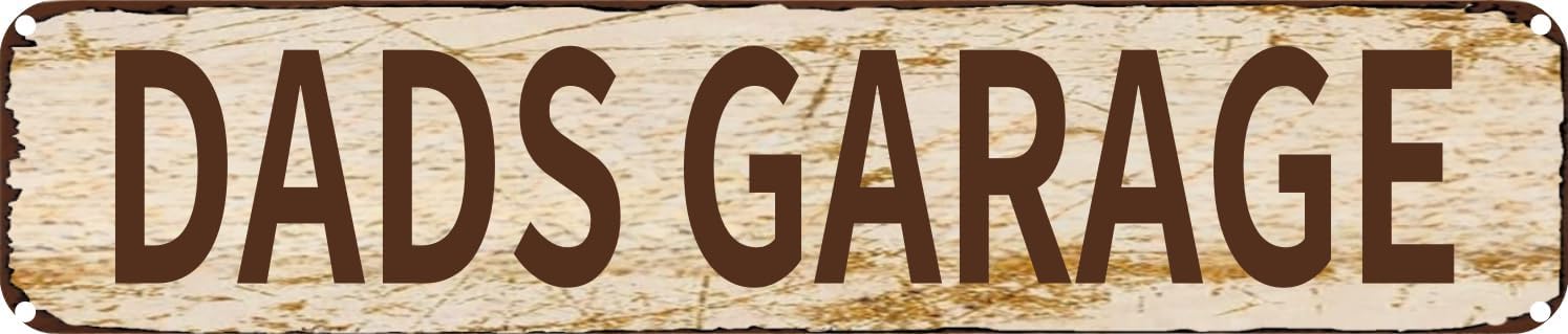 Vintage Tin Sign Retro Metal Wall Decor DADS GARAGE Rustic Aluminum Plaque for Home,Bar,Kitchen,Garage,Man Cave 4x16 Inch